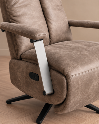 Relaxxx Mareno – elektrische relaxfauteuil in bull leder, aanzicht 3
