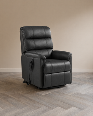 Relaxxx Velora Nero – zwarte leren relaxfauteuil met sta-op functie