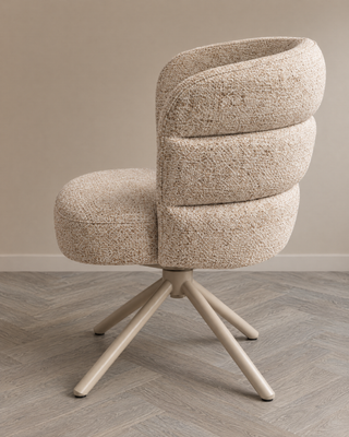 Relaxxx Nuvia – draaifauteuil in beige geweven stof, aanzicht 2