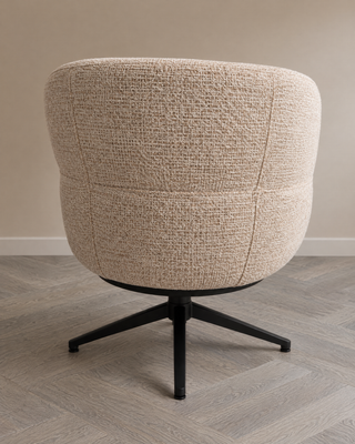 Relaxxx Novena – draaifauteuil in lichte bouclé-look, aanzicht 4