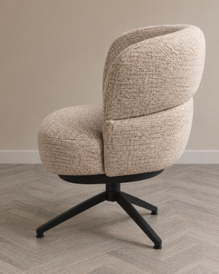 Relaxxx Novena – draaifauteuil in lichte bouclé-look, aanzicht 2
