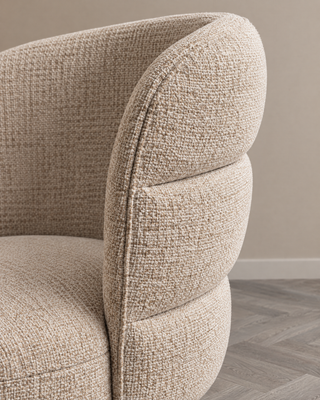 Relaxxx Nuvia – draaifauteuil in beige geweven stof, aanzicht 3
