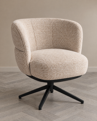 Relaxxx Novena – draaifauteuil in lichte bouclé-look