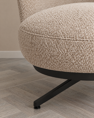 Relaxxx Novena – draaifauteuil in lichte bouclé-look, aanzicht 3