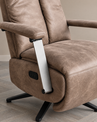 Relaxxx Mareno – elektrische relaxfauteuil in bull leder, aanzicht 3