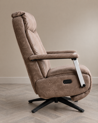 Relaxxx Mareno – elektrische relaxfauteuil in bull leder, aanzicht 2
